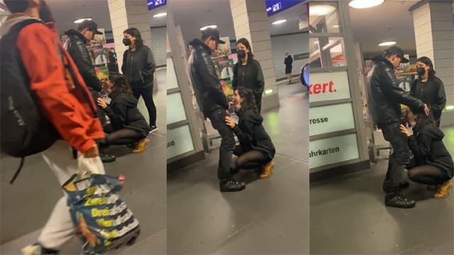 Lovers Caught Giving Blowjob in Metro Station Kand