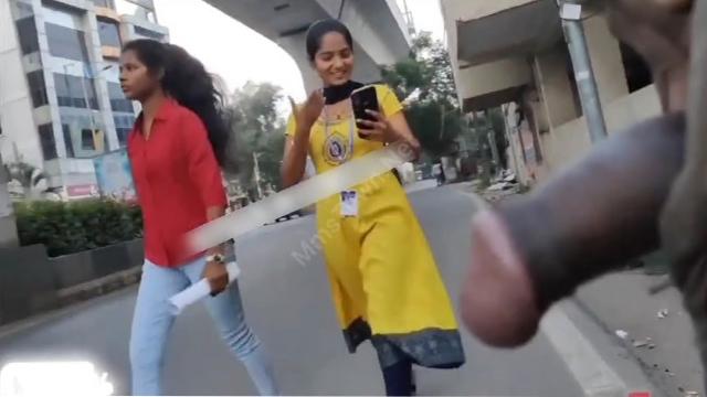 Desi Guy Flash Cock Infront Of College Girls